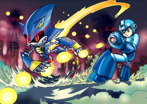 Metal Sonic Vs Megaman Mega Man Sonic Sonic And Shadow