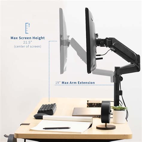 Buy Vivo Dual Monitor Arm Mount For 17 To 32 Inch Screens Pneumatic