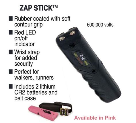 Zap Stick Stun Gun W Flashlight 800k Volts Stun Guns
