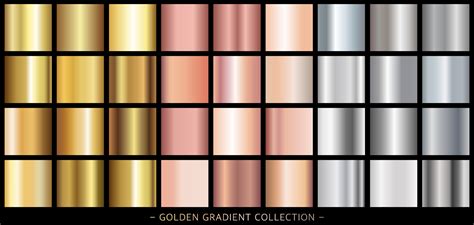 Collection Golden Rose Gold And Silver Gradient Modern Combinations