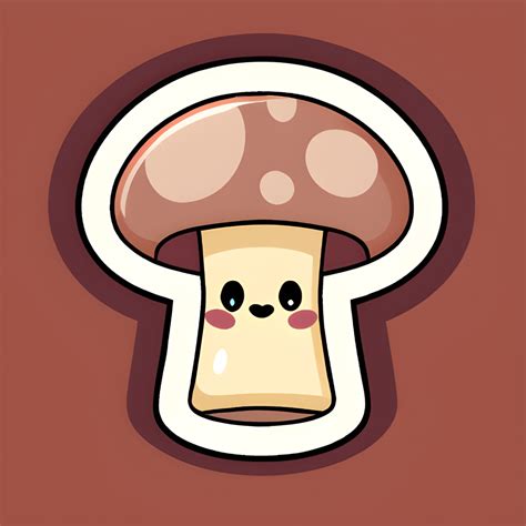 Sticker Mushroom Kawaii Chibi · Creative Fabrica