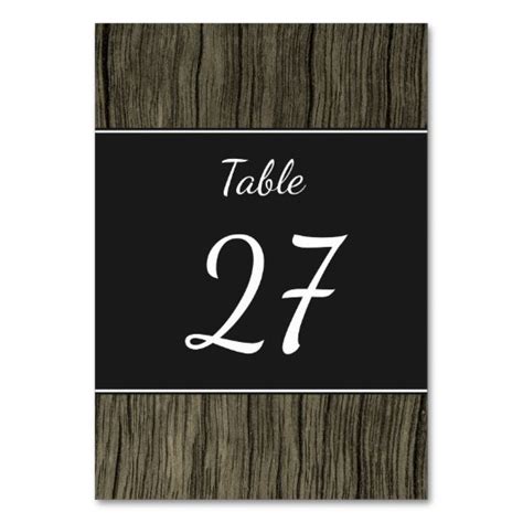Table Number Rustic Wood Look Pattern Table Card Zazzle Com