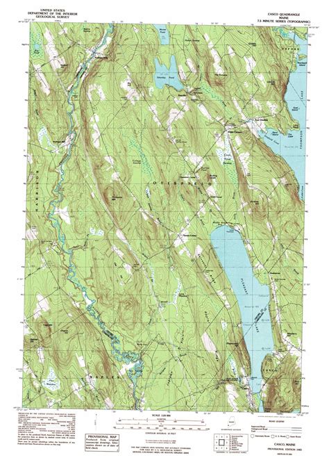 Casco Topographic Map 124000 Scale Maine