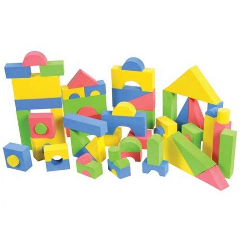 Color Soft Foam Blocks 68 Piece Set 9 Shapes Foam Building Blocks