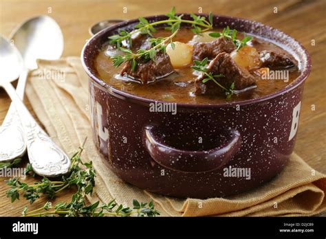 Traditional French Beef Goulash Boeuf Bourguignon Stock Photo Alamy