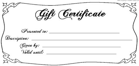 Free Printable Custom Gift Certificate Template