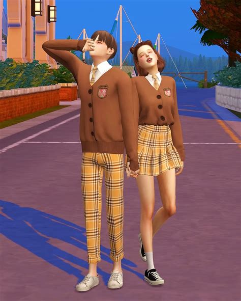 Sims 4 Cc School Uniform Set Male And Female Sfs In 2020 Sims 4