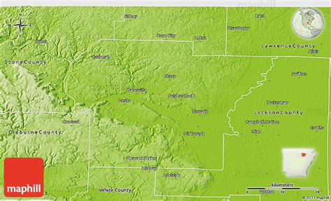 Physical 3d Map Of Independence County