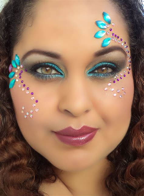 Turquoise And Purple Rhinestone Makeup Carnival Makeup Insatiable