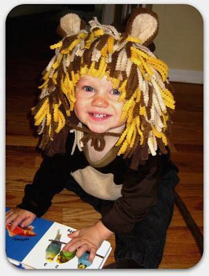 Add a stick with coconuts (paint some styrofoam balls) for extra fun. TryItMom: Super Easy DIY Baby Lion Costume | Lion costume diy, Lion costume, Baby lion costume
