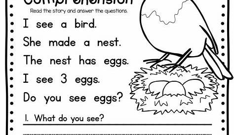 Reading Comprehension Kindergarten Worksheets - Printable Word Searches