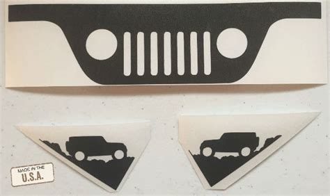Jeep Wrangler Windshield Replacement Decals Jk Tj Grill And Corner