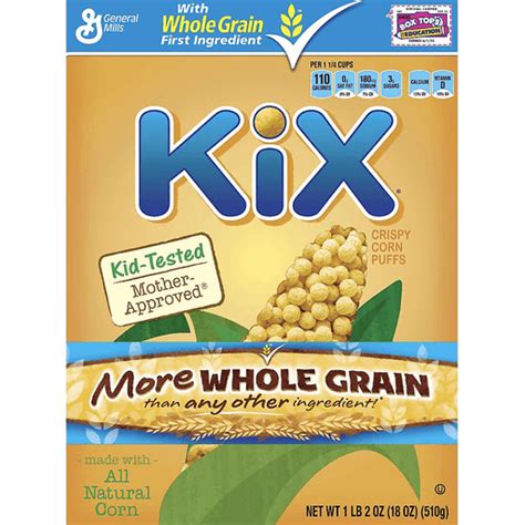 Kix Breakfast Cereal Crispy Corn Puffs Cereal 18 Oz Cereal