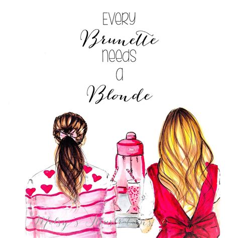 Every Brunette Needs A Blonde By Melsys On Etsy Bff Drawings Best
