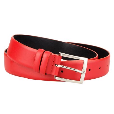 Womens Red Leather Belt Genuine Italian Leather Mens Belts Etsy