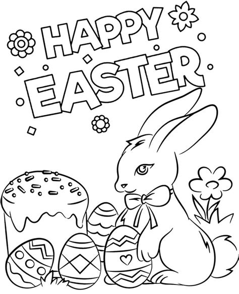 Happy Easter Card For Coloring Pictures For Children