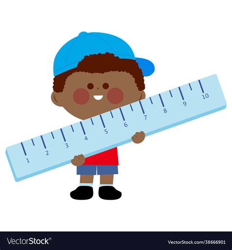 Child Holding A Ruler Royalty Free Vector Image