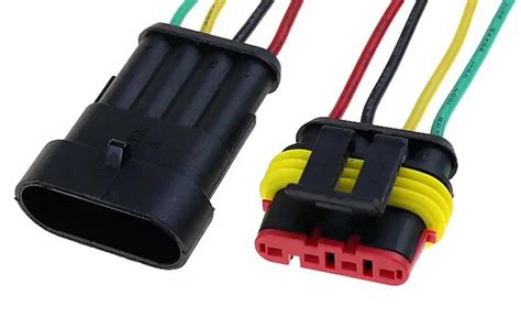 1 Kit 4 Pin 4 Way Automobile Waterproof Connector Amp Plug Socket