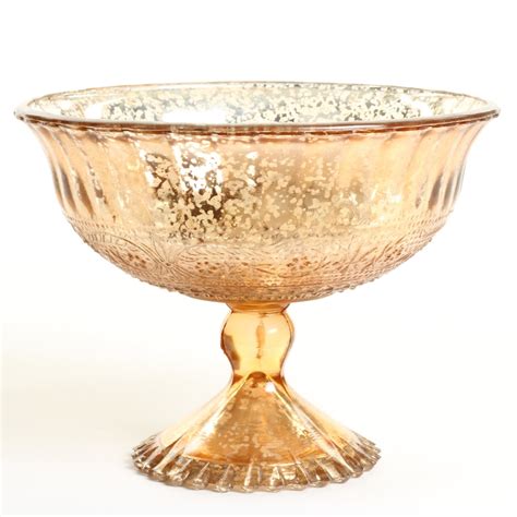 Koyal Wholesale 7 Inch Rose Gold Glass Compote Bowl Pedestal Flower Bowl Centerpiece Walmart