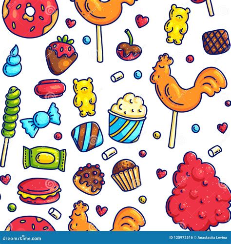 Colorful Candies Seamless Pattern Stock Vector Illustration Of