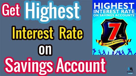 Highest Interest Rate On Savings Account Youtube