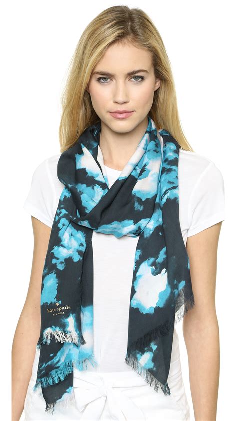 Introducing our new spade flower jacquard collection. Kate spade new york Night Sky Scarf - Night Multi in Blue ...