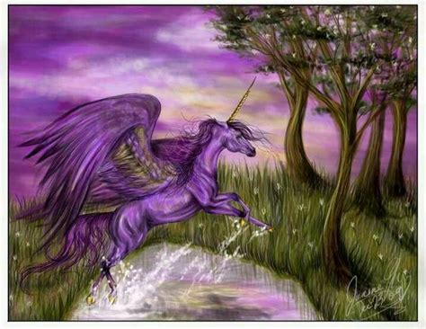 Pretty Purple Unicorn Mythical Dreams Pinterest