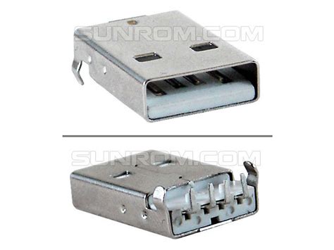 Usb A Type Plug Male Pcb Ra 3956 Sunrom Electronics