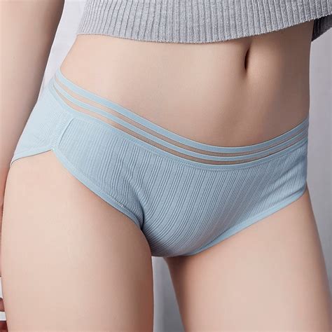 Buy Woman Fashion Panties Sexy Whole Cotton Pure Color Thread Sexy Low Waisted