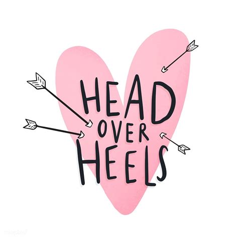 Head Over Heels In Love Text Design Free Image By Aum