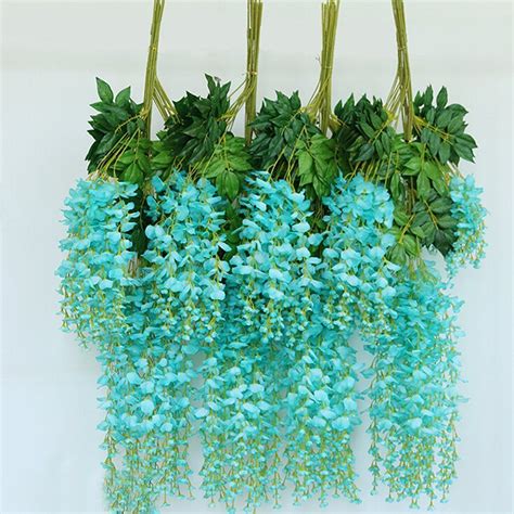 nuolux artificial wisteria simulation flowers home garden garland wedding decor 12pcs 110cm