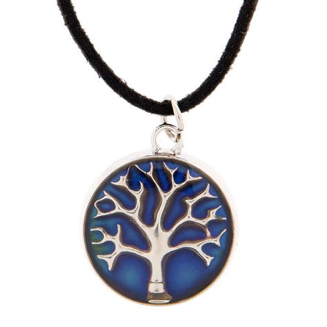 Tree of Life Mood Pendant on Black Cord Necklace | Claire's US