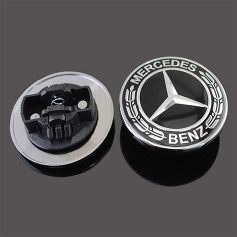 Mercedes Benz Hood Black Flat Laurel Wreath Badge Emblem 0008171701