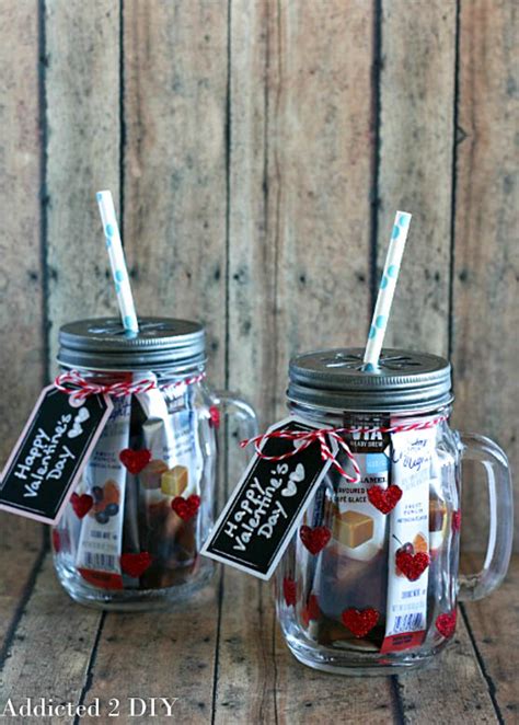 I am telling you there can be nothing better than handmade valentines day gifts. Glittered Heart Mason Jar Tumblers | Addicted 2 DIY