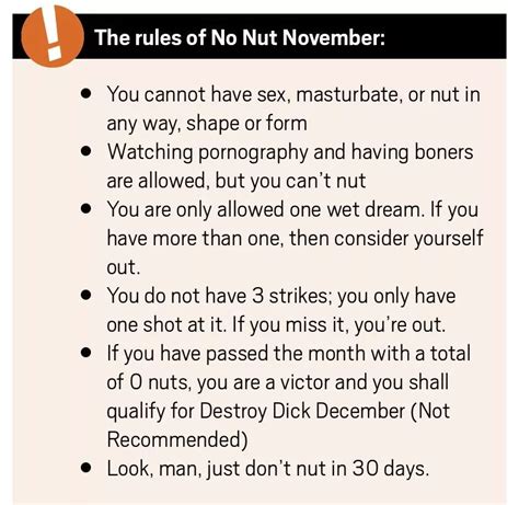 Rules Of No Nut November R Memes