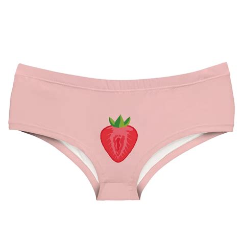 Leimolis Power Strawberry Funny Print Sexy Hot Panties Female Kawaii Lovely Underwear Push Up