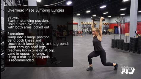 Plate Overhead Jumping Lunges Youtube