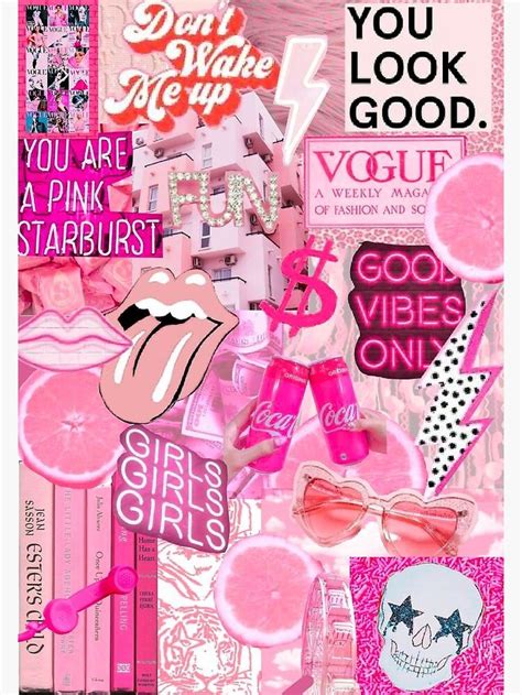 Aesthetic Pink Collage Art Print By Paisleyf1 Redbubble Iphone