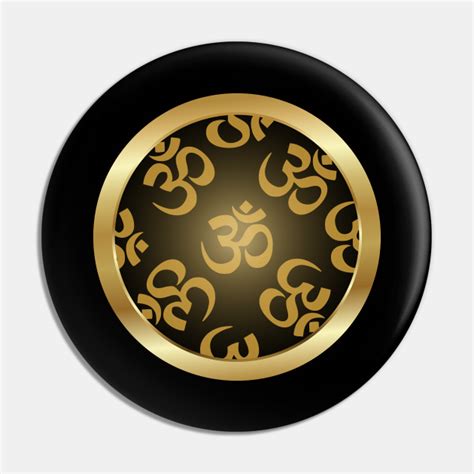 Gold Om Ohm Aum Symbol In A Golden Circle Om Symbol Gold Pin