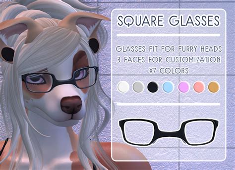 second life marketplace wickedpup square glasses furry