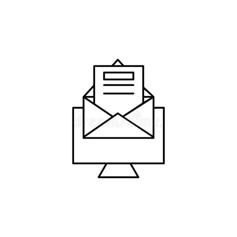 Email Computer Send Icon Simple Line Outline Vector Of Information