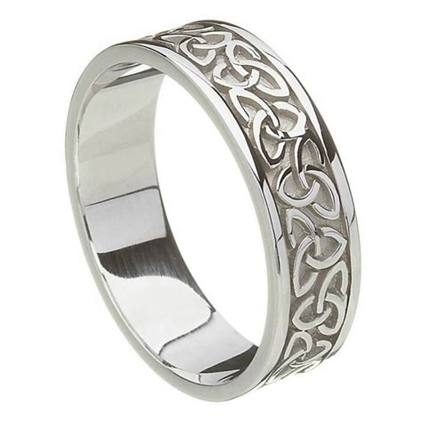 Solid Trinity Knot White Gold Band Celtic Wedding Rings Rings From