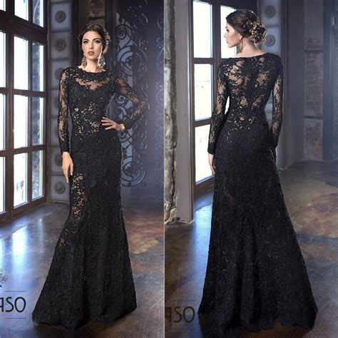 Arabic Evening Gowns Dress Floor Length Crew Neckline Lace Appliques