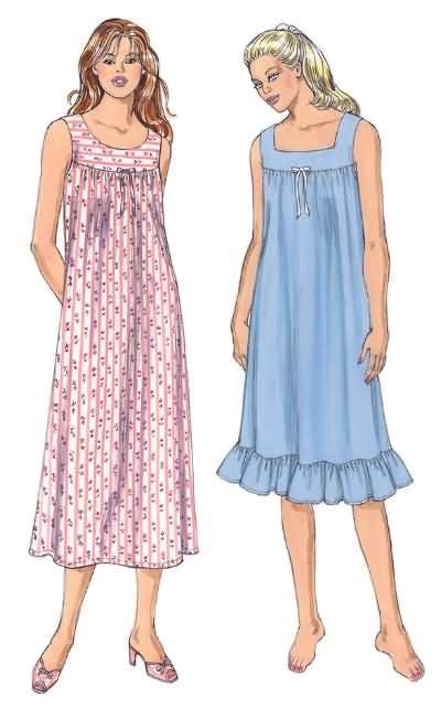 kwik sew 3343 gown pattern cotton night dress nightgown pattern