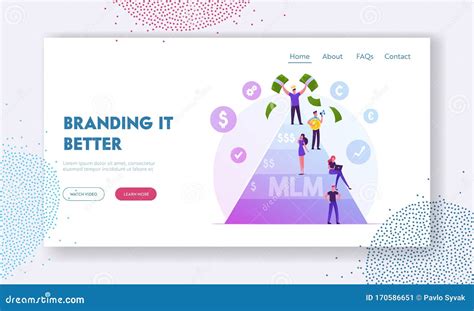 Mlm Multi Level Marketing Business Website Landing Page Stock Vector