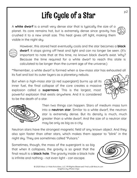 Life Cycle Of A Star Lesson Woo Jr Kids Activities Childrens