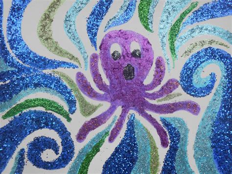Art Drawing Glitter Octopus