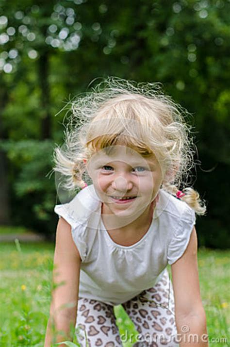 Blond Girl On Grass Stock Photo Image Of Green Smile 43087920