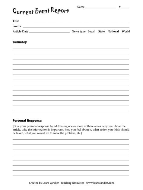 Current Event Report Fill And Sign Printable Template Online Us