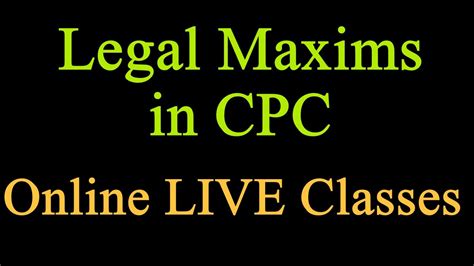 Legal Maxim In Cpc Youtube